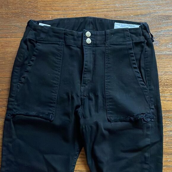 Rag & Bone Black High Rise Raw Hem Jeans - Picture 2 of 10